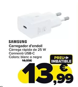 Oferta de Samsung - Cargador Enchufe por 13,99€ en Carrefour