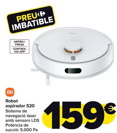 Oferta de Xiaomi - Robot Aspirador S20 por 159€ en Carrefour