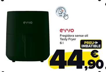 Oferta de Evvo - Freidora Sin Aceite Tasty Fryer por 44,9€ en Carrefour