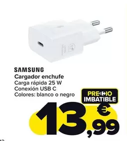 Oferta de Samsung - Cargador Enchufe por 13,99€ en Carrefour