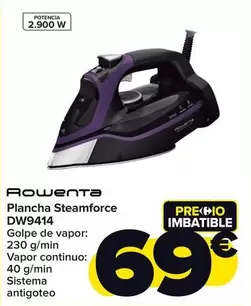 Oferta de Rowenta - Plancha Steamforce DW9414 por 69€ en Carrefour