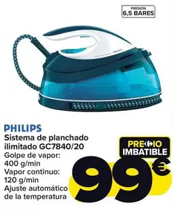 Oferta de Philips - Sistema De Planchado Ilimitado GC7840/20 por 99€ en Carrefour