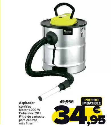 Oferta de Aspirador Cenizas por 34,95€ en Carrefour