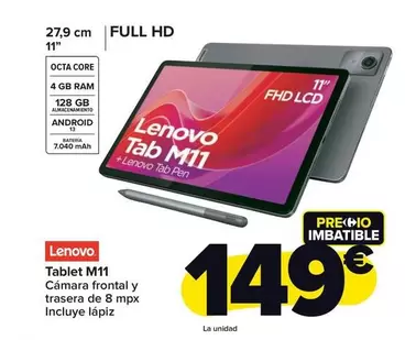 Oferta de Lenovo - Tablet M11 por 149€ en Carrefour