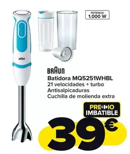 Oferta de Braun - Batidora MQ5251WHBL por 39€ en Carrefour