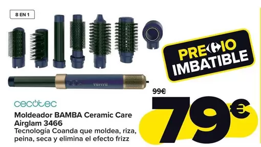 Oferta de Cecotec - Moldeador Bamba Ceramic Care Airglam  3466 por 79€ en Carrefour