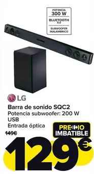 Oferta de Lg - Barra De Sonido Sqc2 por 129€ en Carrefour