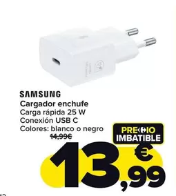 Oferta de Samsung - Cargador Enchufe por 13,99€ en Carrefour