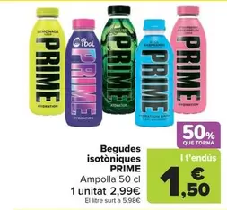 Oferta de Prime - Bebidas Isotónicas por 2,99€ en Carrefour