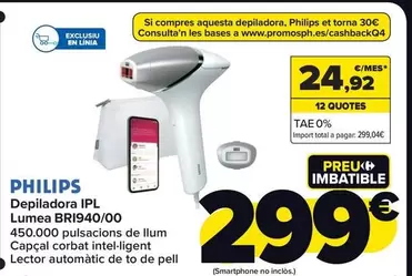 Oferta de Philips - Depiladora Ipl Lumea BRI940/00 por 299€ en Carrefour