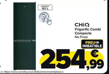 Oferta de Chiq - Frigorífico Combi Compacto por 254,99€ en Carrefour