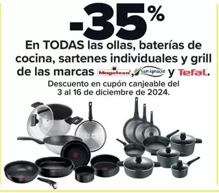 Oferta de Tefal - En Todas Las Ollas, Baterias De Cocina, Sartenes Individuales Y Grill De Las Marcas en Carrefour