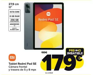 Oferta de Xiaomi - Tablet Redmi Pad Se por 179€ en Carrefour