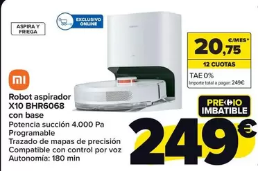 Oferta de Xiaomi - Robot Aspirador X10 BHR6068 por 249€ en Carrefour