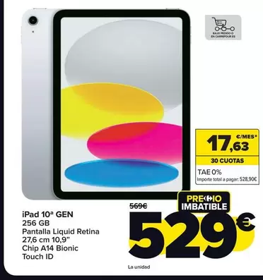 Oferta de Appletiser - Ipad 10' Gen  por 529€ en Carrefour