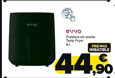 Oferta de Evvo - Freidora Sin Aceite Tasty Fryer por 44,9€ en Carrefour