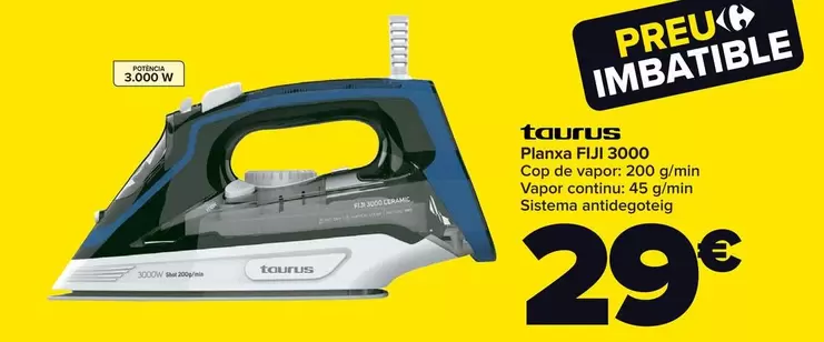 Oferta de Taurus - Plancha Fiji 3000 por 29€ en Carrefour