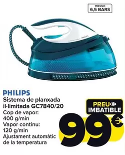 Oferta de Philips - Sistema De Planchado Ilimitado GC7840/20 por 99€ en Carrefour