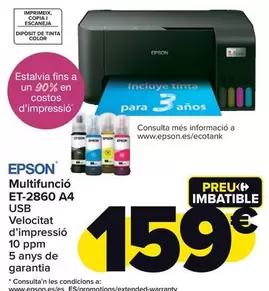 Oferta de Epson - Multifunción Et-2860 A4 por 159€ en Carrefour