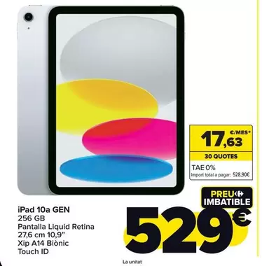 Oferta de Apple - Ipad 10ª Gen por 529€ en Carrefour