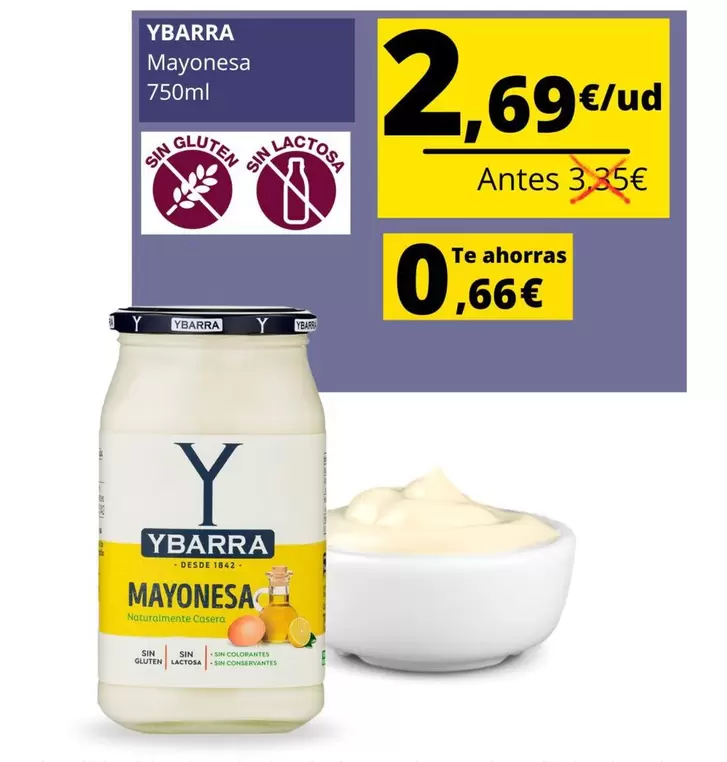 Oferta de Ybarra - Mayonesa por 2,69€ en Supermercados Tu Alteza