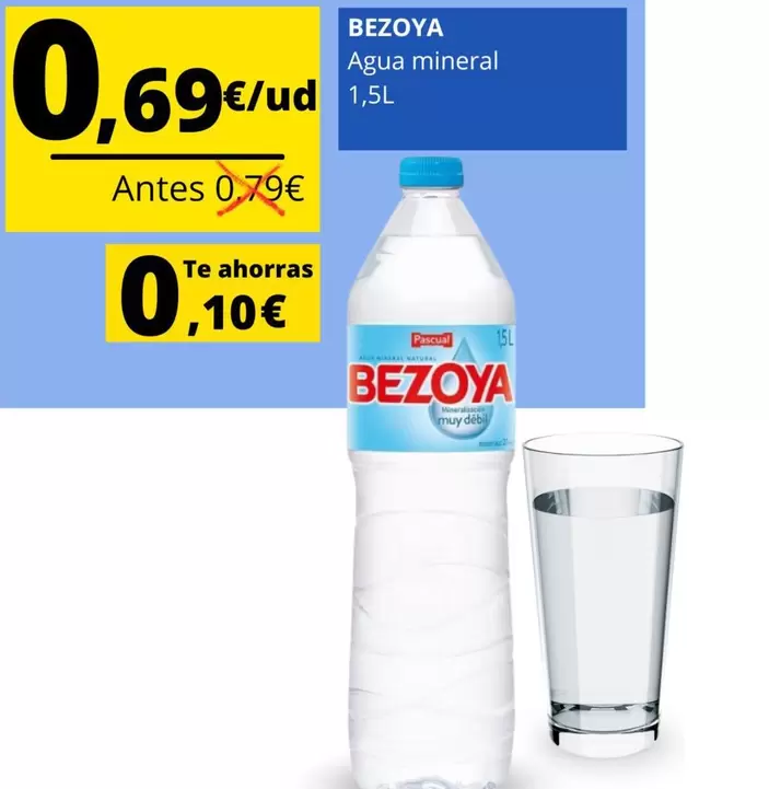 Oferta de Bezoya - Agua Mineral por 0,69€ en Supermercados Tu Alteza