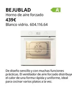 Oferta de Blanco - Horno De Aire Forzado por 439€ en IKEA