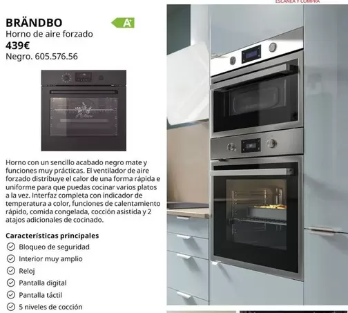 Oferta de Horno De Aire Forzado por 439€ en IKEA