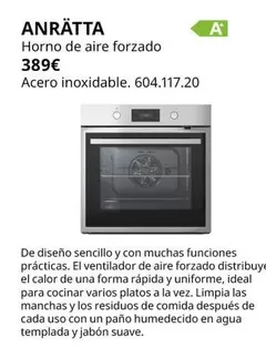 Oferta de Ideal - Anrätta Horno De Aire Forzado por 389€ en IKEA