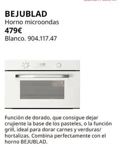 Oferta de Blanco - Horno Microondas por 479€ en IKEA