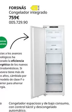 Oferta de Control - Forsnas Congelador Integrado por 759€ en IKEA