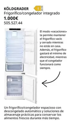 Oferta de Frigorifico/Congelador Integrado por 1€ en IKEA