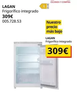 Oferta de Lagan - Frigorífico Integrado por 309€ en IKEA