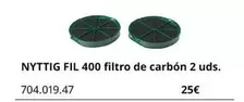 Oferta de Nyttig Fil 400 Filtro De Carbón por 25€ en IKEA