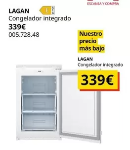 Oferta de Lagan - Congelador Integrado por 339€ en IKEA