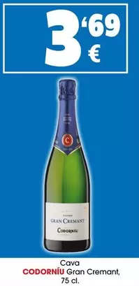 Oferta de Codorniu - Cava  Gran Cremant por 3,69€ en Top Cash