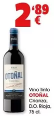 Oferta de Otoñal - Vino Tinto Crianza, D.o. Rioja por 2,89€ en Top Cash