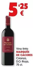 Oferta de Marqués de Cáceres - Vino Tinto Crianza, D.o. Rioja por 5,25€ en Top Cash