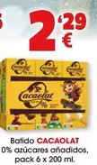 Oferta de Cacaolat - Batido 0% Azucares Anadidos por 2,29€ en Top Cash