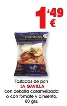 Oferta de Pan - Tostadas De  Con Cebolla Caramelizada O Con Tomate Y Pimiento por 1,49€ en Top Cash