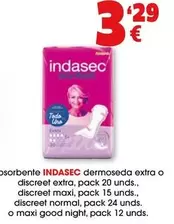 Oferta de Indasec - Desobente Dermoseda Extra O Discreet Extra por 3,29€ en Top Cash