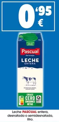 Oferta de Pascual - Leche Entera por 0,95€ en Top Cash