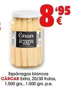 Oferta de Cárcar - Esparragos Blancos Extra, 20/30 Frutos por 8,95€ en Top Cash