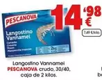 Oferta de Pescanova - Langostino Vannamei Crudo por 14,98€ en Top Cash