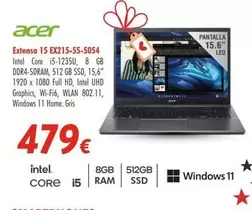 Oferta de Acer - Extensa 15 Ex215-55-5054 por 479€ en Zbitt