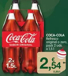 Oferta de Coca-Cola - Refresco Original O Zero por 2,54€ en CashDiplo