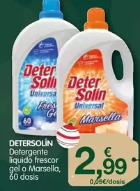 Oferta de Detersolín - Detergente Liquido Frescor Gel O Marsella por 2,99€ en CashDiplo