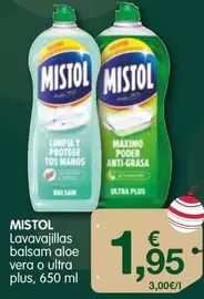 Oferta de Mistol - Lavavajillas Balsam Aloe Vera O Ultra Plus por 1,95€ en CashDiplo