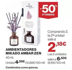 Oferta de Ambar - Ambientadores Mikado Zen por 4,35€ en Hipercor