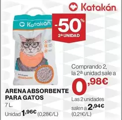 Oferta de Katakan - Arena Para Gatos por 1,96€ en Hipercor